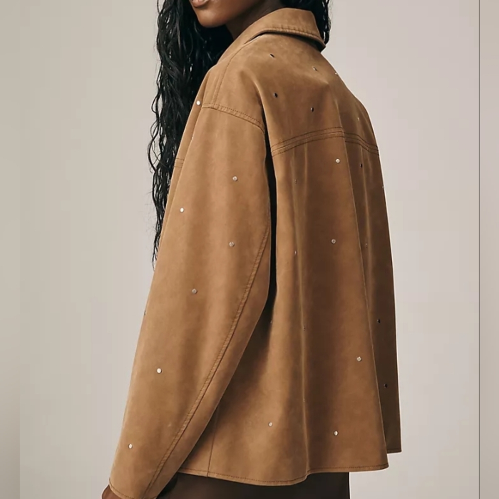 NWT Anthro Pilcro Faux-Suede Studded Jacket XL